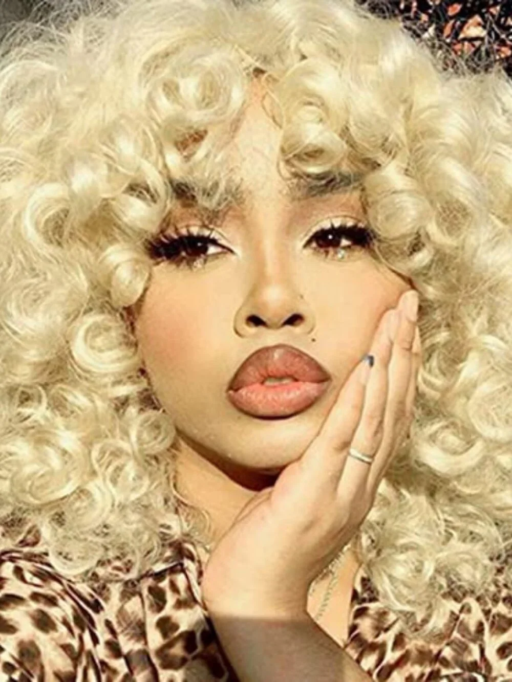 Short Blonde Curly Synthetic Wig for African American Women
